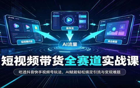 2026短视频带货全赛道：AI剪辑+抖音快手视频号引流变现