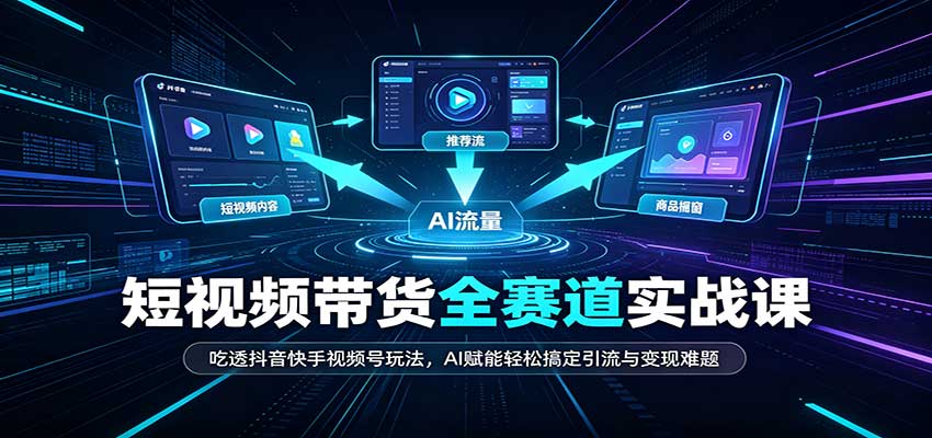2026短视频带货全赛道：AI剪辑+抖音快手视频号引流变现