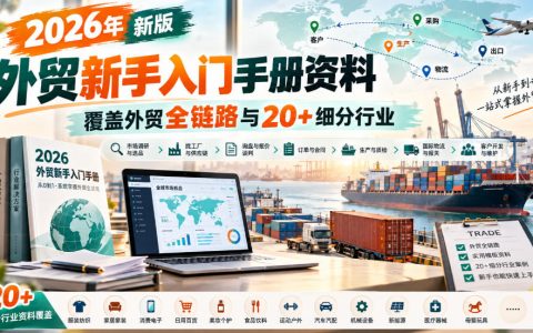 2026外贸新手入门手册：全链路实操+20+行业出口指南与单据模板