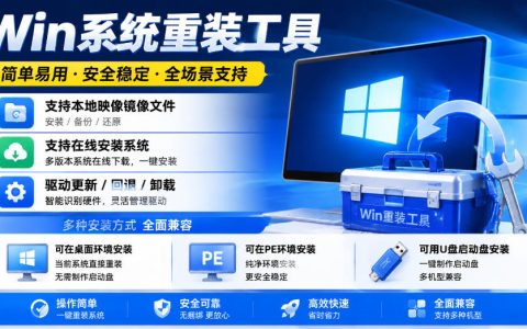 Win系统重装工具免费开源，支持本地镜像安装备份及PE环境，小白也能轻松搞定