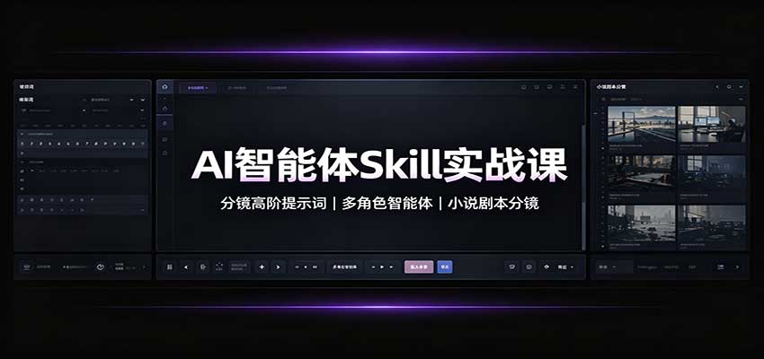 AI智能体Skill实战课：小说剧本分镜高阶提示词与多角色智能体模板