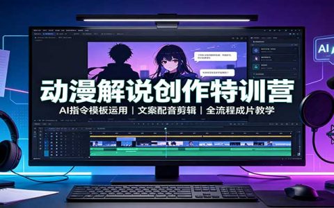 动漫解说AI实操特训：豆包指令模板，文案配音剪辑全流程教学