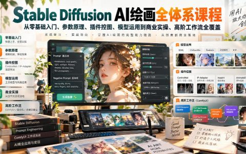 Stable Diffusion AI绘画全体系课：ControlNet与ComfyUI商用实战