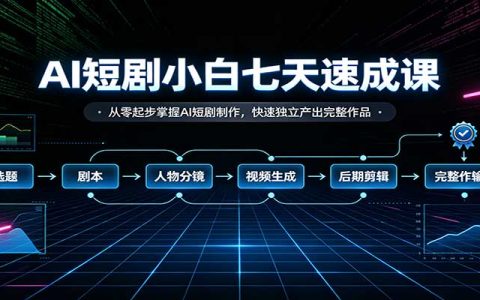 AI短剧制作教程：零基础7天速成，独立产出完整成片