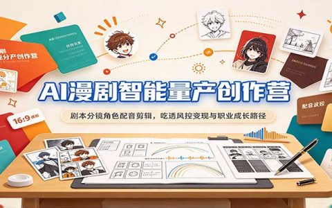 零基础AI漫剧创作营：TapNow剧本分镜配音剪辑与风控变现
