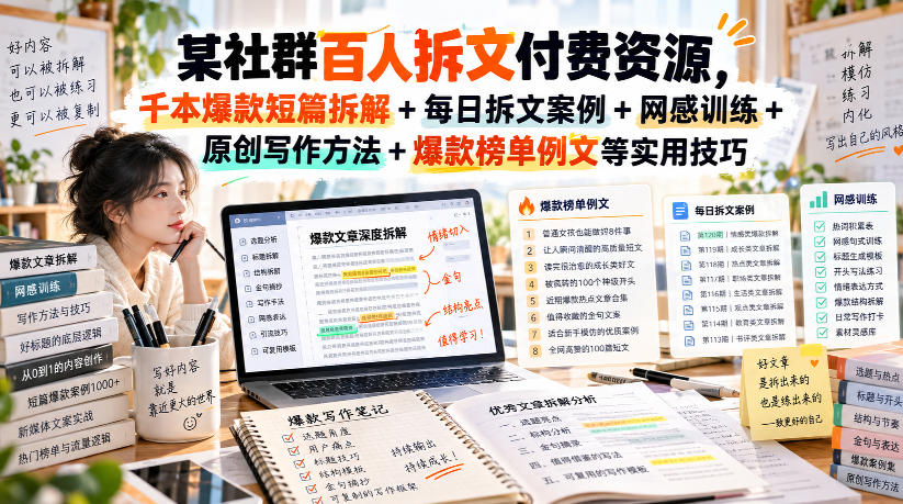 短篇网文拆文训练营：千本爆款拆解+网感提升+拒稿优化方法