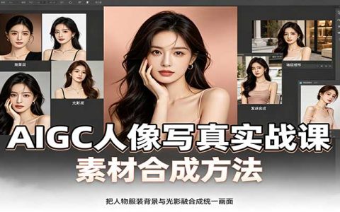 AI人像写真实战课：软件部署素材合成，婚纱儿童孕妈等12大案例出片