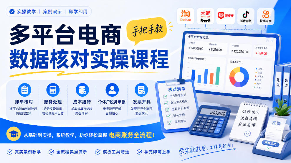 2026 多平台电商对账实操：账单核对与成本结转税务申报