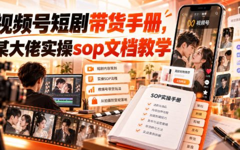 视频号短剧带货实操SOP手册：直播短视频私域闭环玩法教学