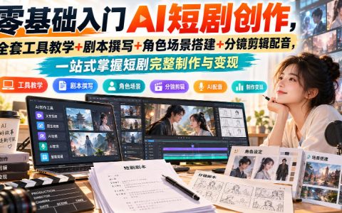 零基础AI短剧创作教程：剧本撰写+角色场景搭建+分镜剪辑配音变现