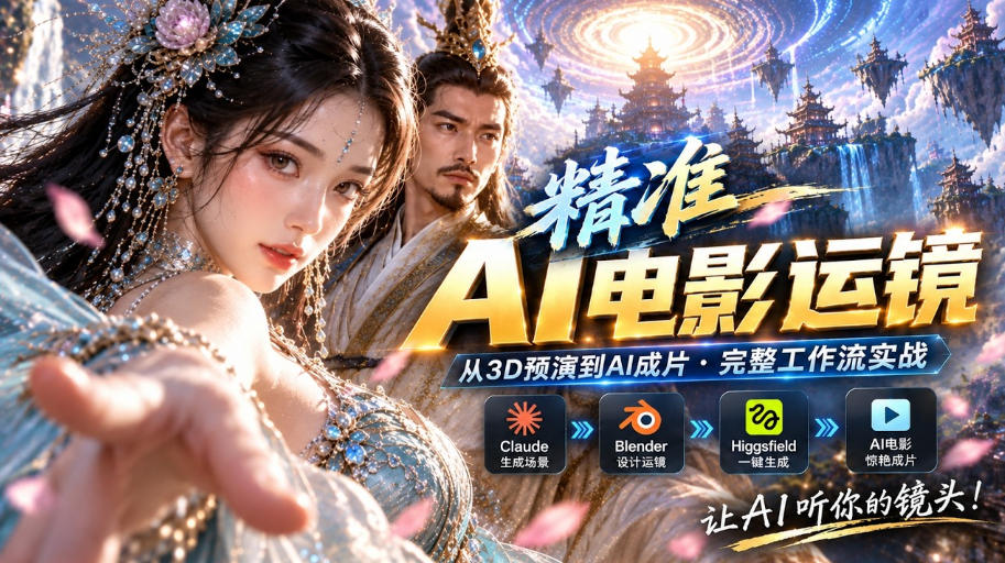 Claude+Blender+Higgsfield插件实测：AI视频精准运镜教程