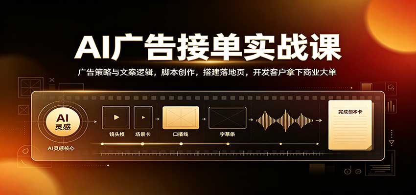 AI广告接单实战:广告策略文案脚本落地页客户开发全链路 AI广告接单实战:广告策略文案脚本落地页客户开发全链路