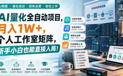 2026 AI量化交易新手实操课，变现万元黄金副业零门槛