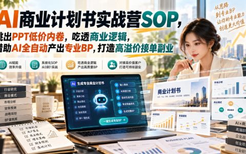 AI商业计划书实战营：用AI写BP跳出PPT低价内卷，接高溢价副业单