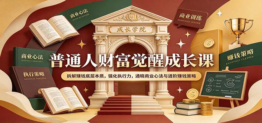 普通人财富觉醒课：拆解赚钱底层逻辑与执行力，掌握信息差杠杆进阶策略