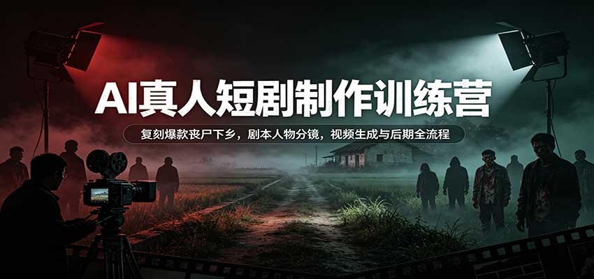 AI真人短剧制作训练营：Seedance2.0复刻丧尸下乡全流程