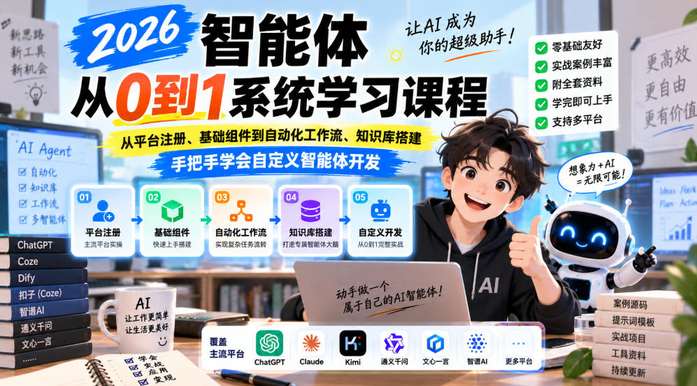 2026智能体从0到1系统学习：平台注册到RAG知识库搭建手把手