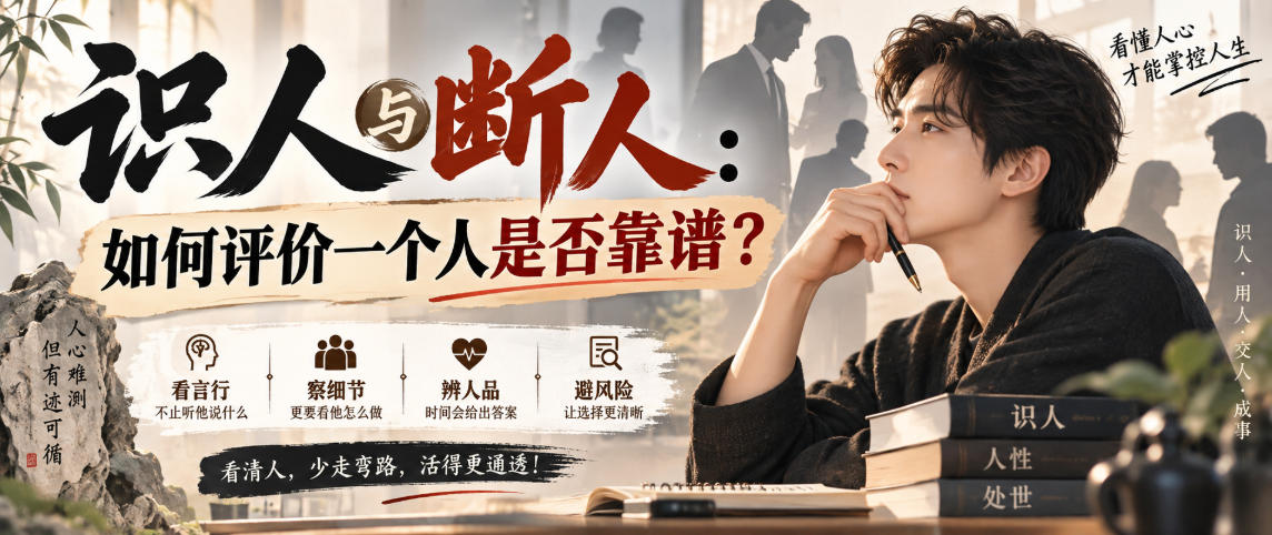 识人与断人：3个维度看穿一个人是否靠谱，避免看错人吃亏