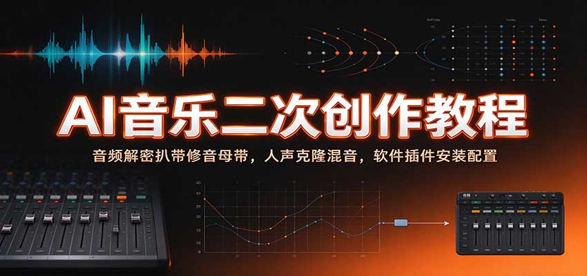 AI音乐二次创作教程：MAC软件插件安装+音频解密扒带修音混音母带人声克隆
