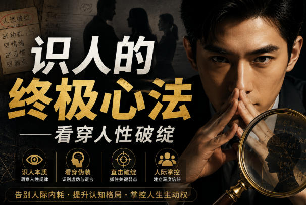 识人术终极心法：9个瞬间看穿人性破绽，远离错付与吃亏