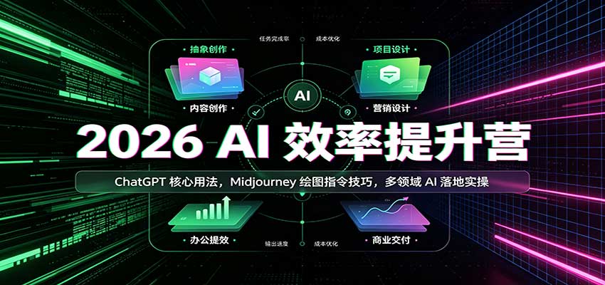 2026 AI效率提升营：ChatGPT提示词+Midjourney绘图指令+多场景实操