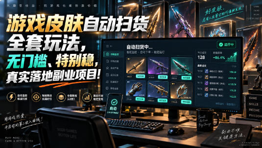 游戏皮肤自动扫货副业玩法,24小时G机抢饰品,无门槛稳定变现 游戏皮肤自动扫货副业玩法,24小时G机抢饰品,无门槛稳定变现