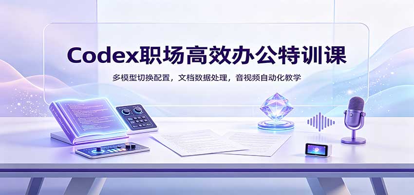 Codex职场高效办公特训：多模型切换配置与文档数据处理音视频自动化教学