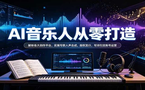 AI音乐创作营：九大平台实操、XStudio人声合成与网易云发行全流程