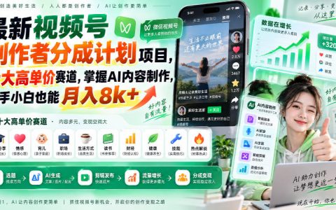 视频号创作者分成计划：AI短视频十大高单价赛道，新手变现8方法