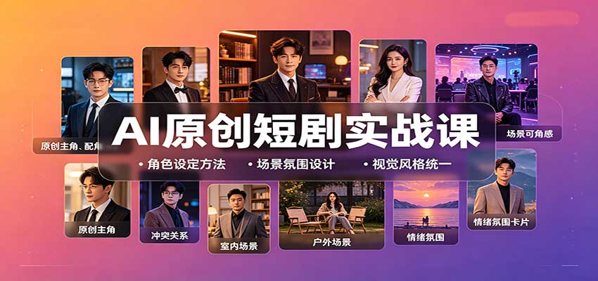 AI原创短剧实战课:零基础AI短剧创作全流程,从剧本到变现 AI原创短剧实战课:零基础AI短剧创作全流程,从剧本到变现