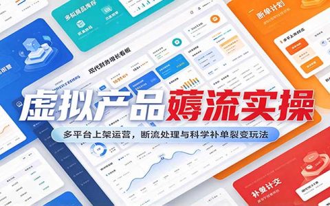 虚拟产品薅流3.0：多平台上架运营断流处理与科学补单裂变