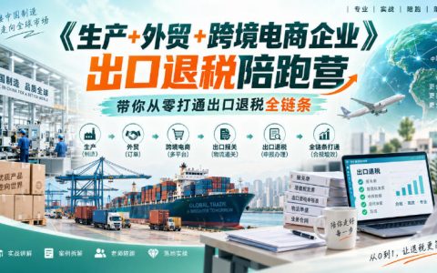 生产外贸跨境电商出口退税陪跑营：零基础通关退税全流程