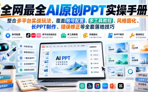AI原创PPT实操手册：ChatGPT等全工具教程+风格固化与长PPT制作