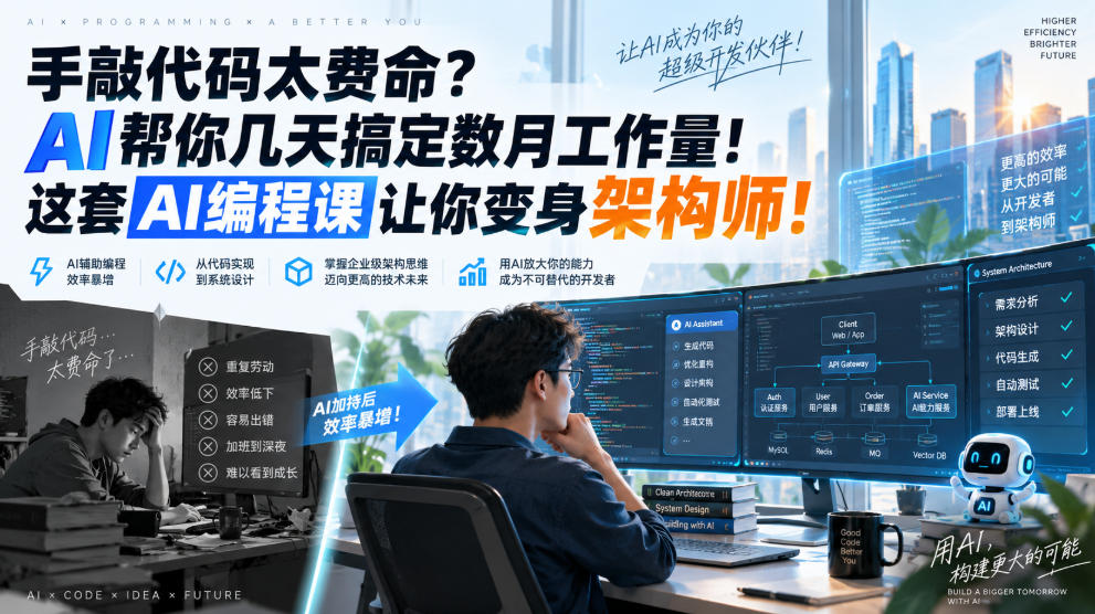 AI编程课：Cursor与Claude Code智能体开发实战，从手敲代码到系统架构师