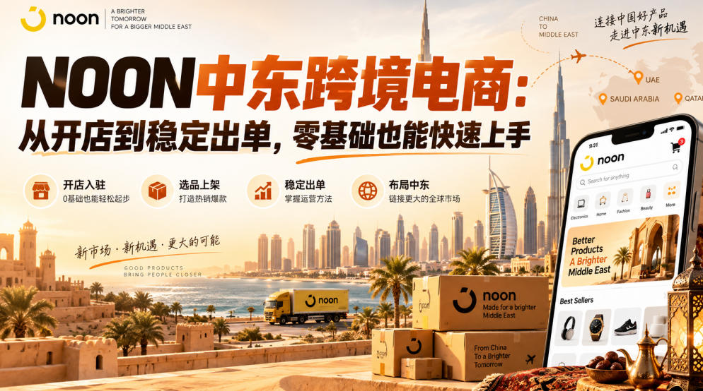 NOON中东跨境电商开店运营教程：零基础FBN/FBP实操，2026稳定出单