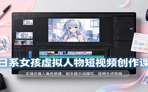 日系AI虚拟女孩短视频课：仿真人搭建+剧本提示词+视频生成剪辑