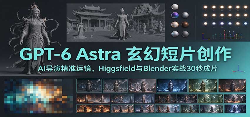 GPT-6 Astra玄幻短片实战：Higgsfield与Blender精准运镜30秒成片教程