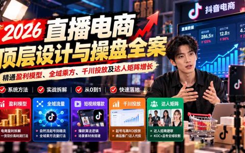 2026直播电商操盘全案：千川投放与全域乘方盈利模型实战