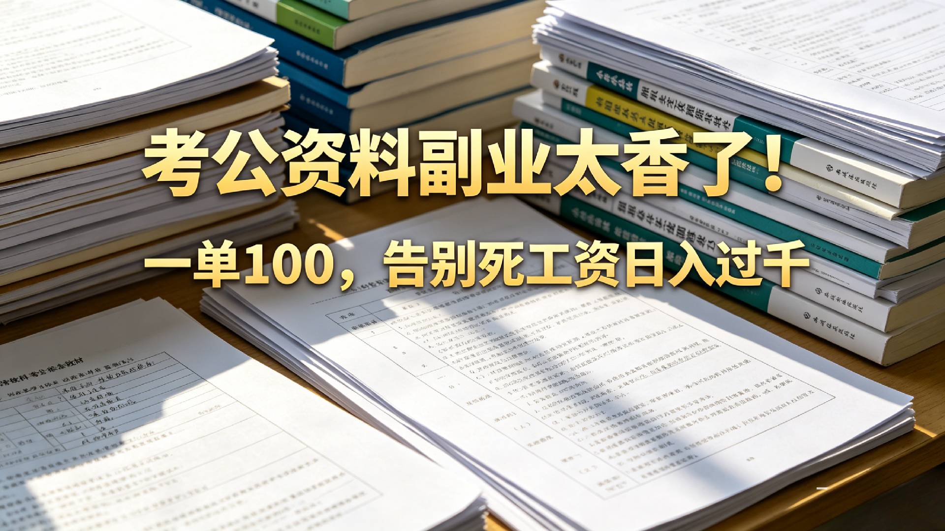 告别死工资！考公资料副业小红书1单100步骤，手机操作变现过千