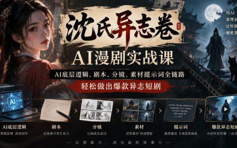 沈氏异志卷AI漫剧实战课：AI底层逻辑+剧本分镜提示词全链路