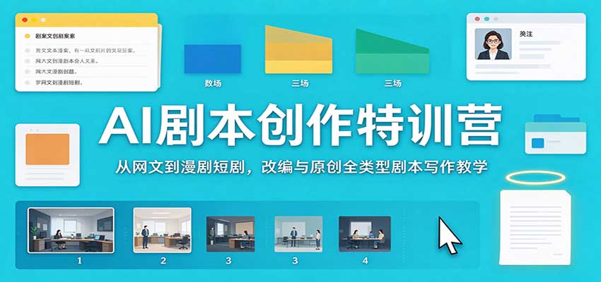 AI剧本创作特训营:网文漫剧短剧改编与原创写作教学 AI剧本创作特训营:网文漫剧短剧改编与原创写作教学