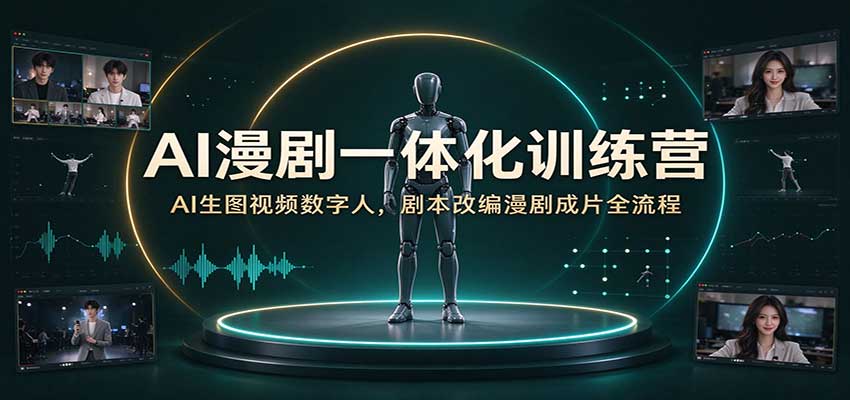 零基础AI漫剧制作训练营：AI生图图生视频数字人剧本改编到成片全流程