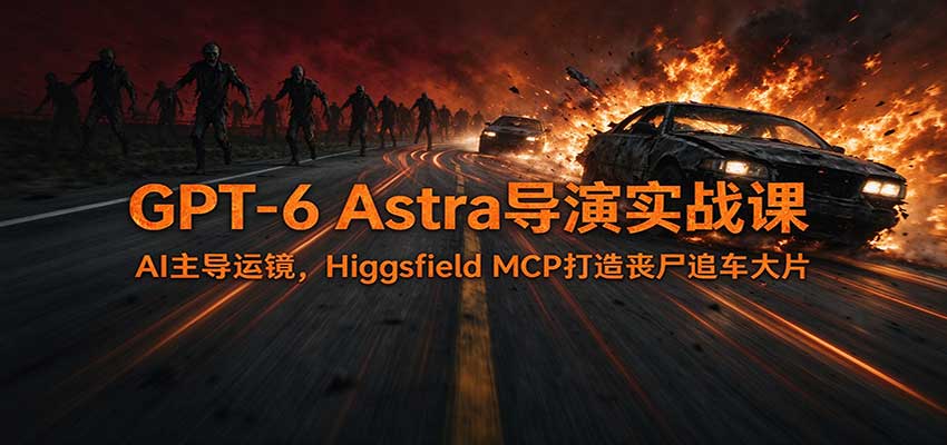 GPT-6 Astra导演实战：Higgsfield MCP运镜教程，AI生成丧尸追车大片