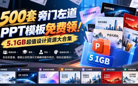 500步骤套旁门左道PPT模板免费领！5.1GB科技风商务风中国风设计资源合集
