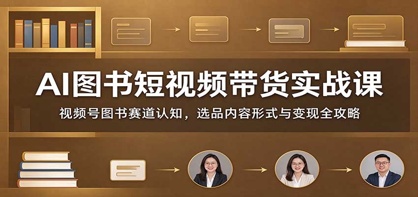 AI图书短视频带货实战课：视频号选品起号到变现全攻略