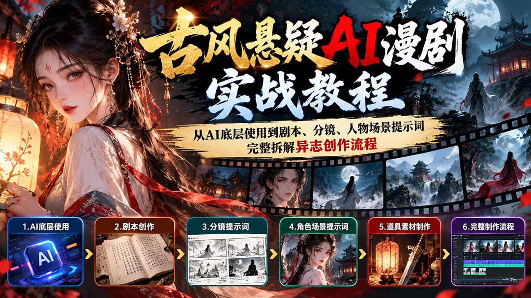 2026 古风悬疑AI漫剧实战:剧本分镜与提示词全流程拆解 2026 古风悬疑AI漫剧实战:剧本分镜与提示词全流程拆解