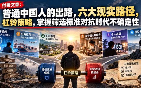 普通中国人的出路：六大现实路径+杠铃策略，用AI与出海破局