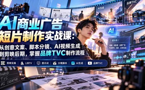 AI广告短片制作实战：剪映+LIBTV从文案分镜到TVC成片