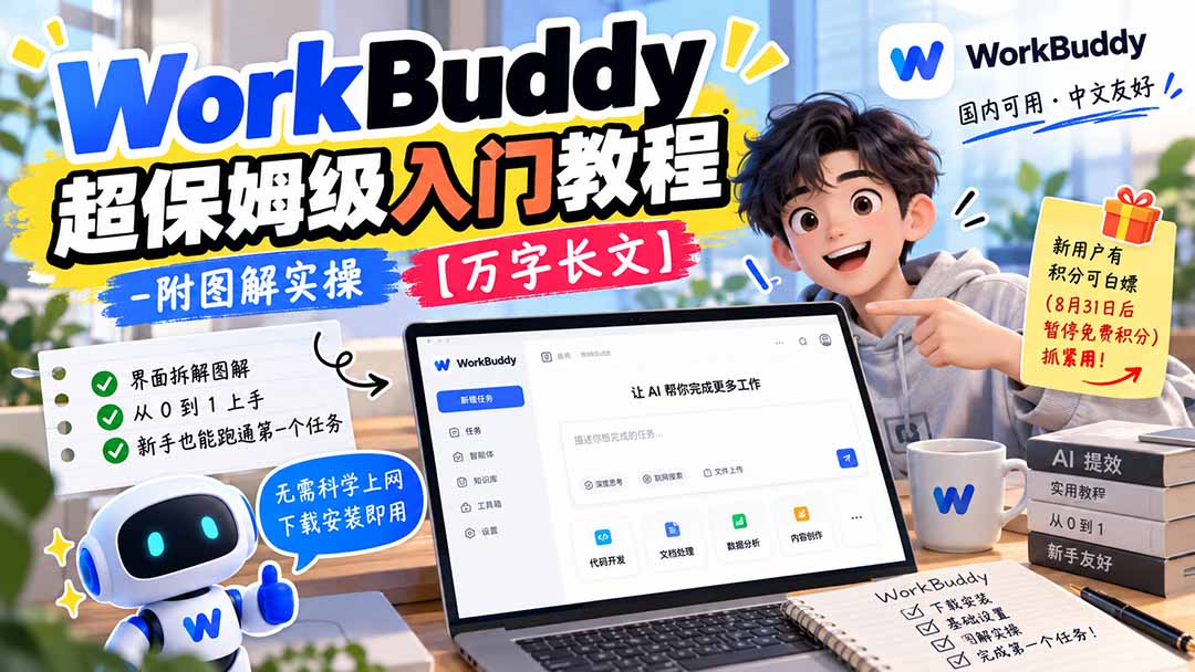 WorkBuddy 超保姆级入门教程：小白图解实操，从 0 跑通第一个任务