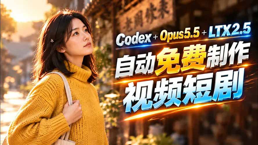 AI免费做情感短剧:Codex出图+LTX-2.5生成视频+Claude自动剪辑《停了的表》 AI免费做情感短剧:Codex出图+LTX-2.5生成视频+Claude自动剪辑《停了的表》